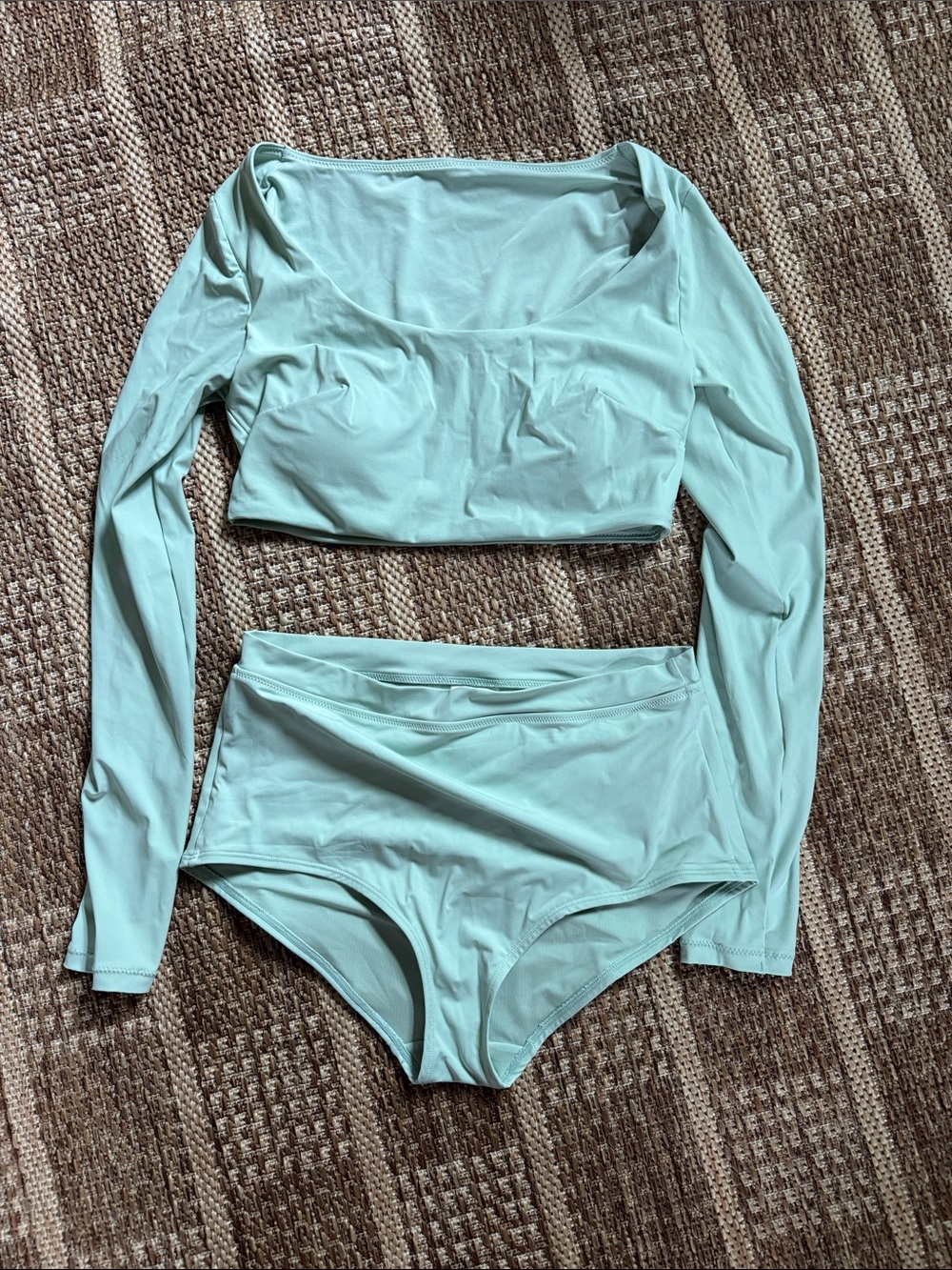 H&M Mint Green Long Sleeve Crop Bikini Set